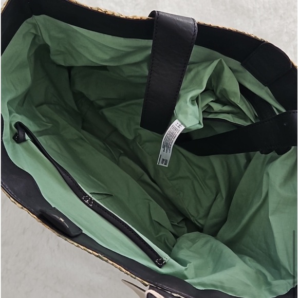 NWT Free People En Riva Raffia Tote Teal - Picture 7 of 7